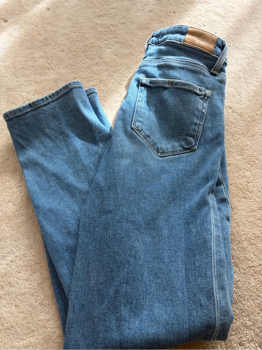 Paige straight leg distressed jeans